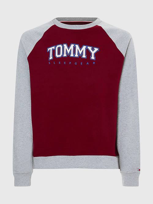 Tommy Hilfiger Lounge Colour-Blocked Organic Cotton Sweatshirt Moški Pižama Vijolična | TH387BMI