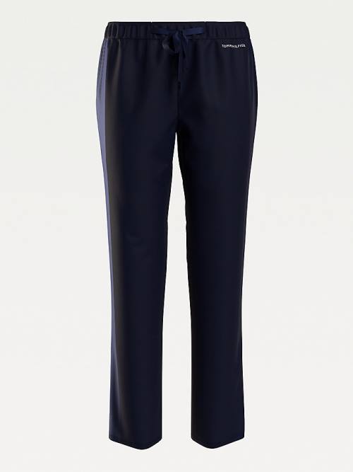 Tommy Hilfiger Lounge Contrast Stripe Stretch Trousers Ženske Pižama Modra | TH036NGU