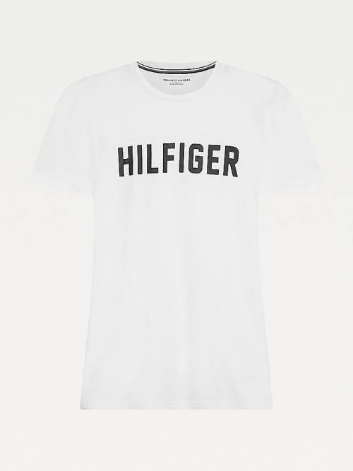 Tommy Hilfiger Lounge Logo Organic Cotton Moški Pižama Bela | TH053EIY