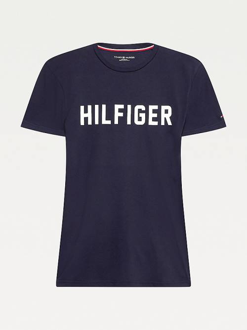 Tommy Hilfiger Lounge Logo Organic Cotton Moški Pižama Modra | TH249HAE