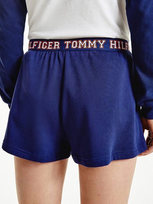 Tommy Hilfiger Lounge Logo Waistband Track Ženske Kratke Hlače Modra | TH287DXW