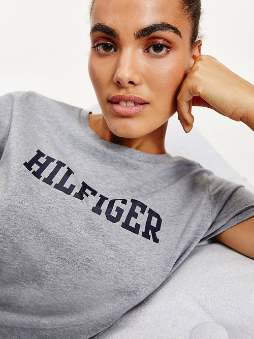 Tommy Hilfiger Lounge Organic Cotton Ženske Majice Siva | TH318RSI