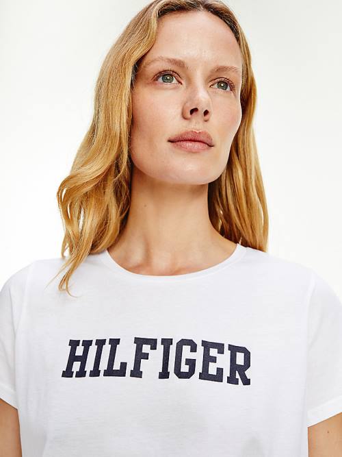 Tommy Hilfiger Lounge Organic Cotton Ženske Majice Bela | TH637AIW