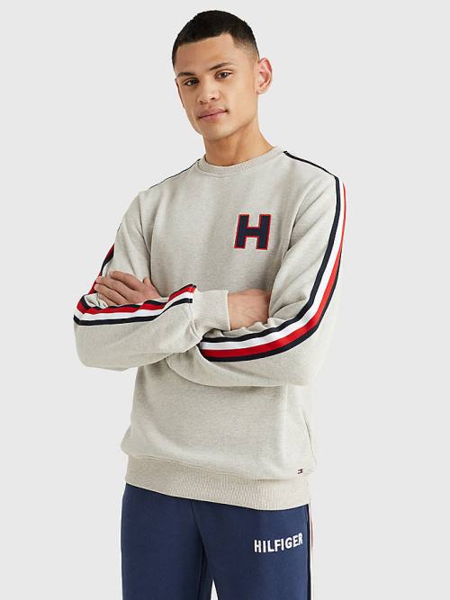 Tommy Hilfiger Lounge Signature Tape Sweatshirt Moški Pižama Bež | TH957UCQ