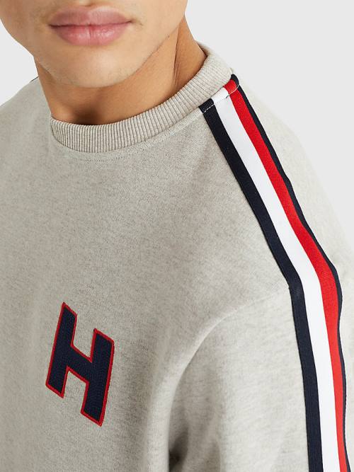 Tommy Hilfiger Lounge Signature Tape Sweatshirt Moški Pižama Bež | TH957UCQ