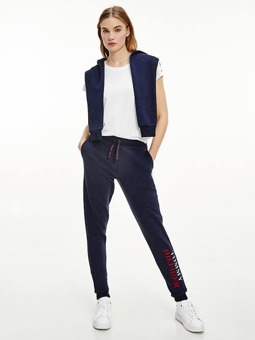 Tommy Hilfiger Lounge Ultra Soft Logo Joggers Ženske Hlače Modra | TH761UWJ