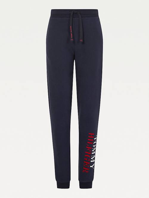 Tommy Hilfiger Lounge Ultra Soft Logo Joggers Ženske Hlače Modra | TH761UWJ