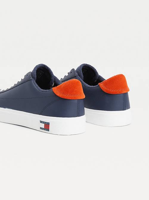 Tommy Hilfiger Low-Top Vulcanised Moški Superge Modra | TH164WSN