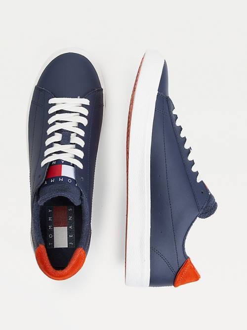 Tommy Hilfiger Low-Top Vulcanised Moški Superge Modra | TH164WSN