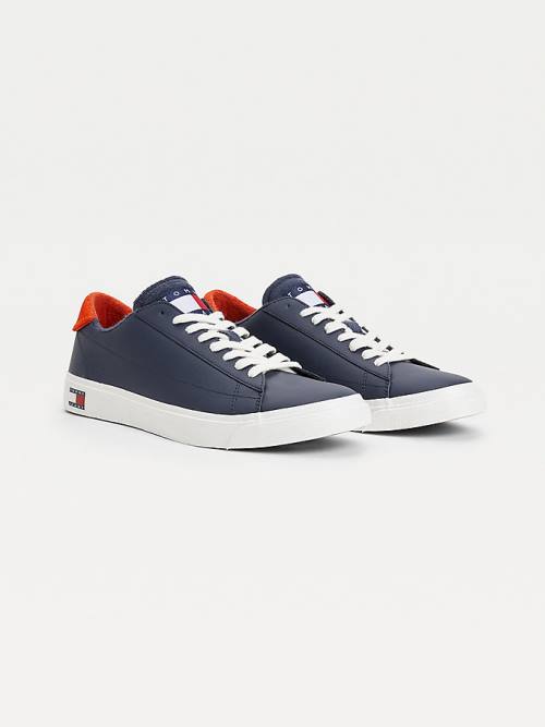 Tommy Hilfiger Low-Top Vulcanised Moški Superge Modra | TH164WSN