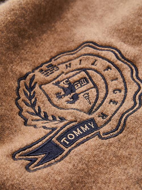 Tommy Hilfiger Lux Cashmere Wool Crest Ženske Šal Bež | TH601QHA