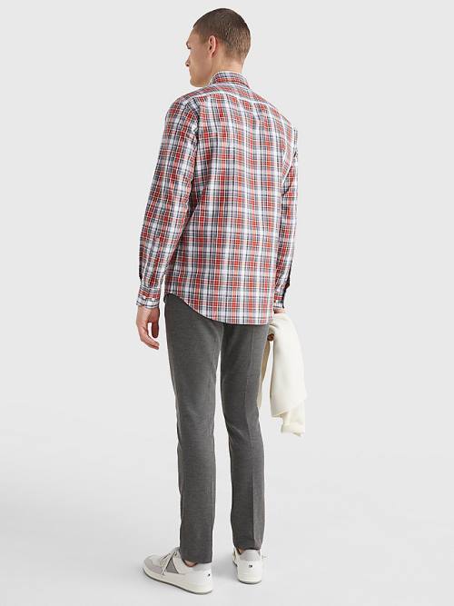 Tommy Hilfiger Madras Check Regular Fit Moški Srajce Rdeča | TH065TAU