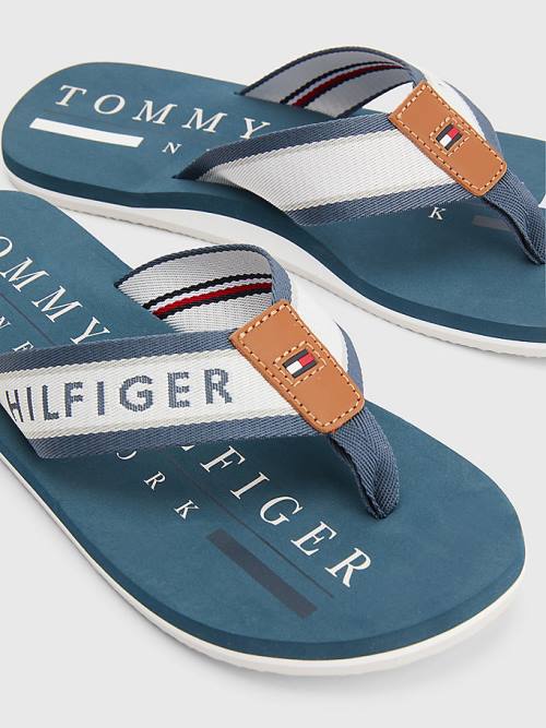 Tommy Hilfiger Maritime Logo Flip-Flops Moški Sandali Modra | TH309MTD