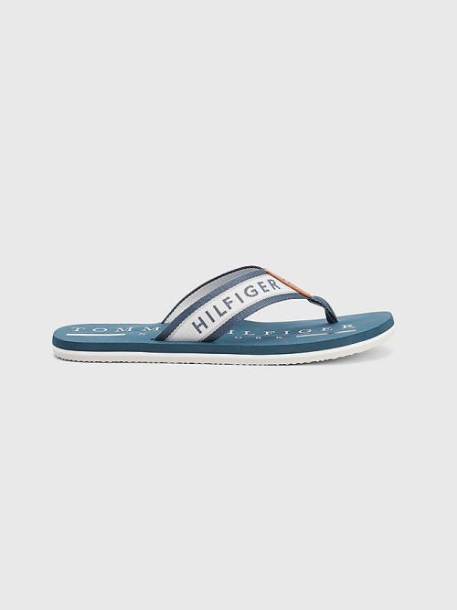 Tommy Hilfiger Maritime Logo Flip-Flops Moški Sandali Modra | TH309MTD