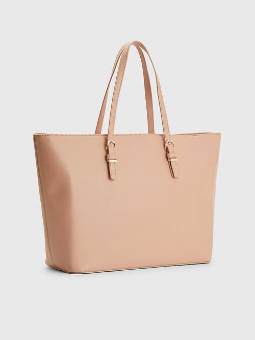 Tommy Hilfiger Medium Tote Ženske Torbice Bež | TH164FSI