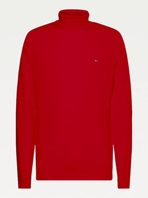 Tommy Hilfiger Merino Wool Roll Neck Jumper Moški Puloverji Rdeča | TH975ELO