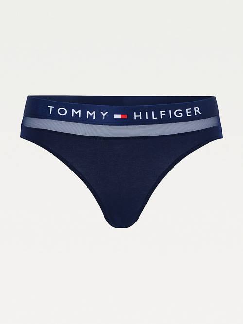 Tommy Hilfiger Mesh Inset Stretch Cotton Briefs Ženske Spodnje Perilo Modra | TH239ZJB