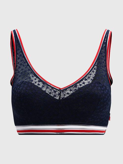 Tommy Hilfiger Mesh Padded Triangle Bralette Ženske Spodnje Perilo Modra | TH986MAD