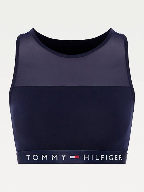 Tommy Hilfiger Mesh Panel Bralette Ženske Spodnje Perilo Modra | TH418HRN