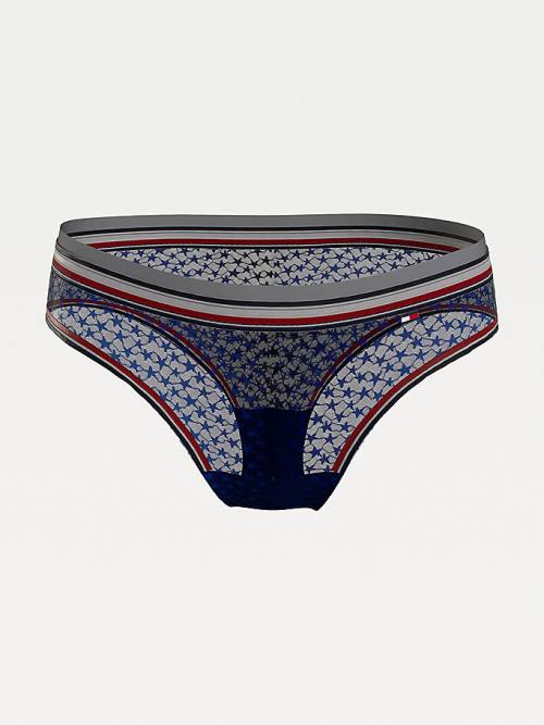 Tommy Hilfiger Mesh Signature Hipster Briefs Ženske Spodnje Perilo Modra | TH753WCU