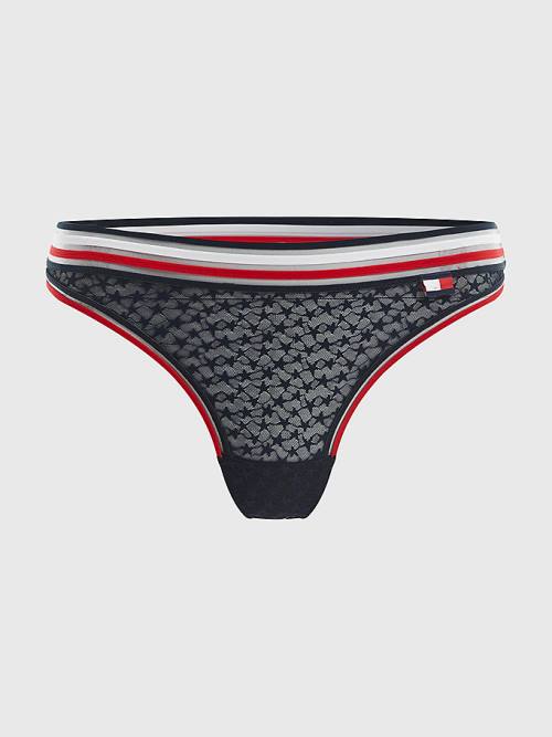 Tommy Hilfiger Mesh Thong Ženske Spodnje Perilo Modra | TH648CMI