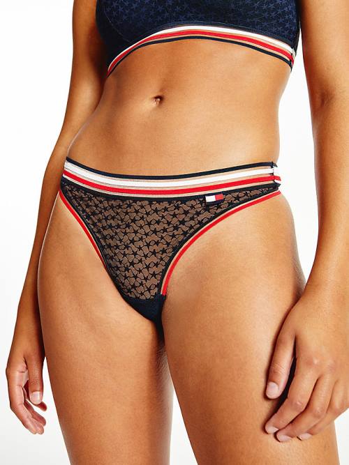 Tommy Hilfiger Mesh Thong Ženske Spodnje Perilo Modra | TH648CMI