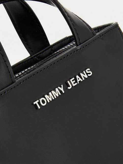 Tommy Hilfiger Metal Logo Small Tote Ženske Torbice Črna | TH743YSR