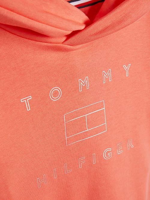 Tommy Hilfiger Metallic Logo Dekleta Pulover s kapuco Oranžna | TH761POE