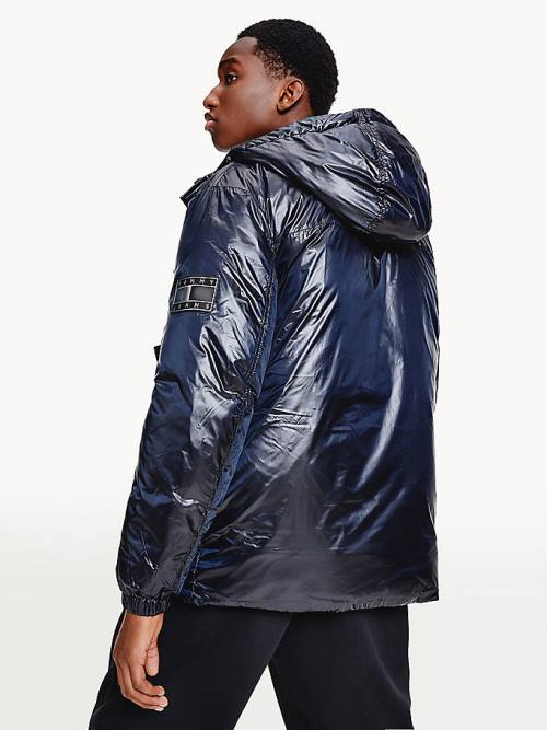 Tommy Hilfiger Metallic Reversible Padded Puffer Moški Jakne Črna | TH384DIQ