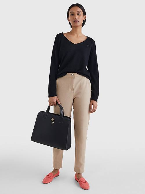 Tommy Hilfiger Michelle Textured Tapered Ženske Hlače Bež | TH472RZJ