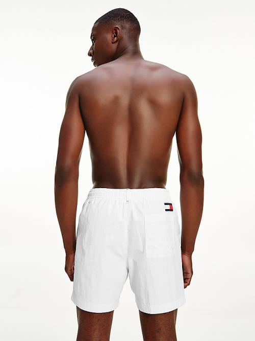 Tommy Hilfiger Mid Length Drawstring Shorts Moški Kopalke Bela | TH792VAS