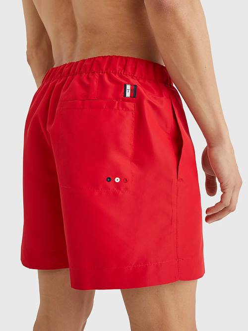 Tommy Hilfiger Mid Length Signature Logo Shorts Moški Kopalke Rdeča | TH625XNK