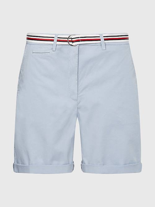 Tommy Hilfiger Mid Rise Chino Ženske Kratke Hlače Modra | TH047RSD