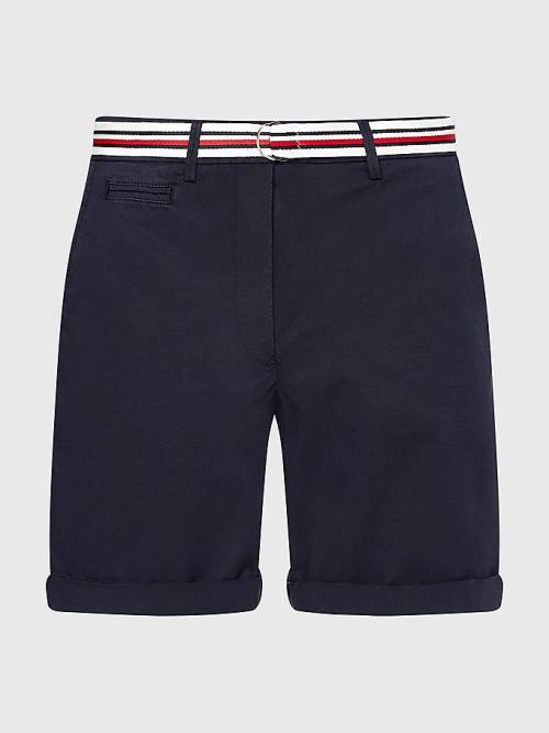 Tommy Hilfiger Mid Rise Chino Ženske Kratke Hlače Modra | TH328XOB