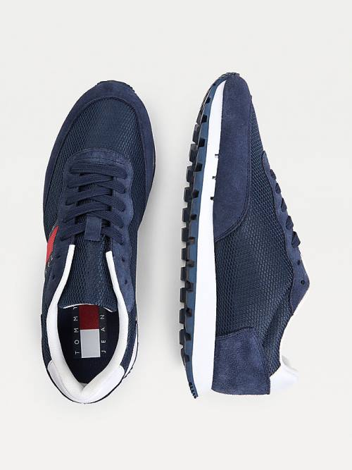 Tommy Hilfiger Mixed Panel Moški Superge Modra | TH539WIB