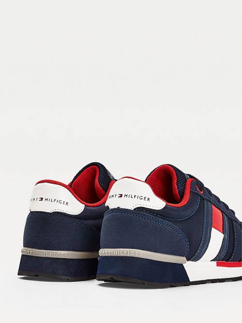 Tommy Hilfiger Mixed Texture Lace-Up Fantje Superge Modra | TH189GNW