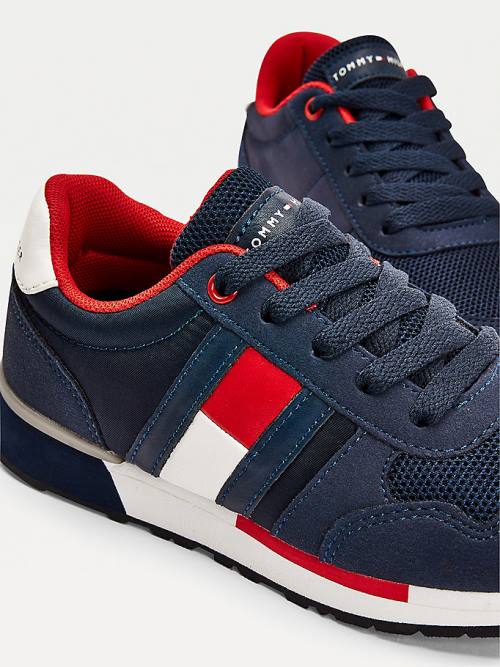 Tommy Hilfiger Mixed Texture Lace-Up Fantje Superge Modra | TH189GNW