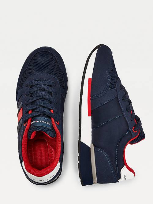 Tommy Hilfiger Mixed Texture Lace-Up Fantje Superge Modra | TH189GNW