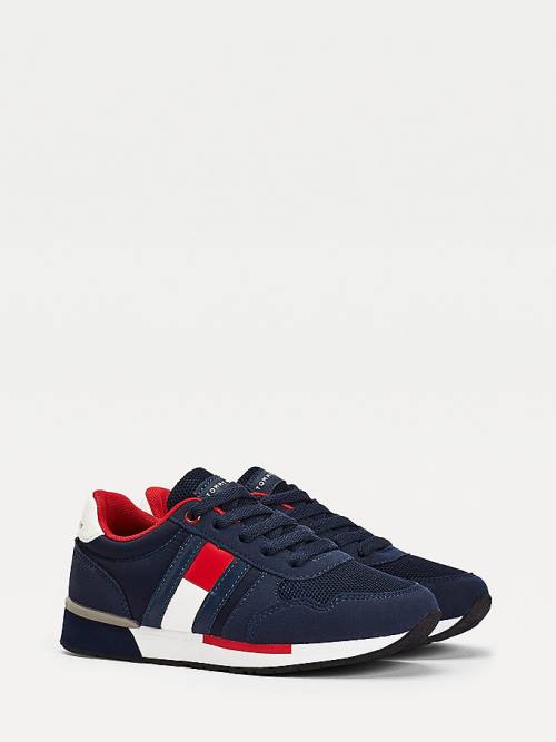 Tommy Hilfiger Mixed Texture Lace-Up Fantje Superge Modra | TH189GNW