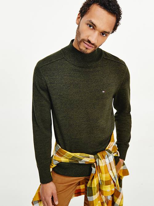 Tommy Hilfiger Mock Turtleneck Relaxed Fit Jumper Moški Puloverji Rjav | TH865NMV