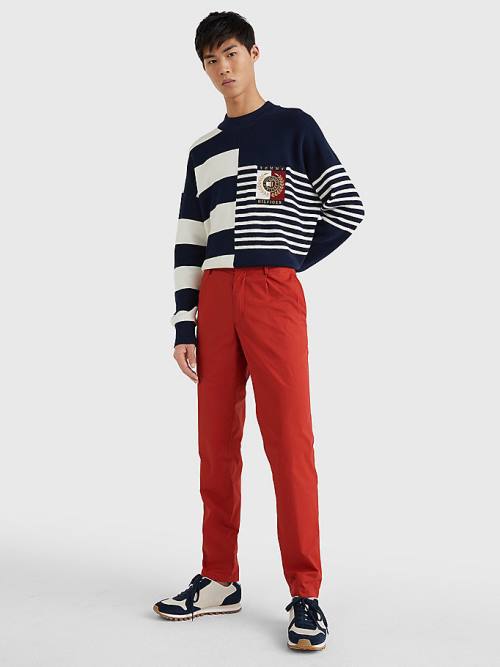 Tommy Hilfiger Modern Relaxed Fit Poplin Chinos Moški Hlače Rdeča | TH173VKS