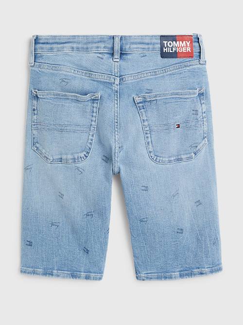 Tommy Hilfiger Modern Straight Power Stretch Denim Shorts Fantje Hlače Denim | TH730IMB