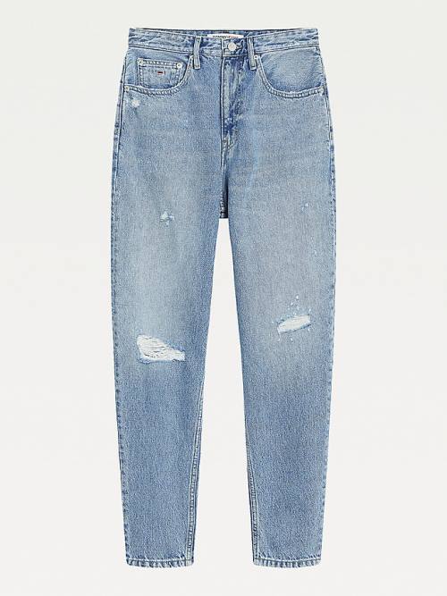 Tommy Hilfiger Mom Ultra High Rise Tapered Hemp Ženske Kavbojke Denim | TH092NCP