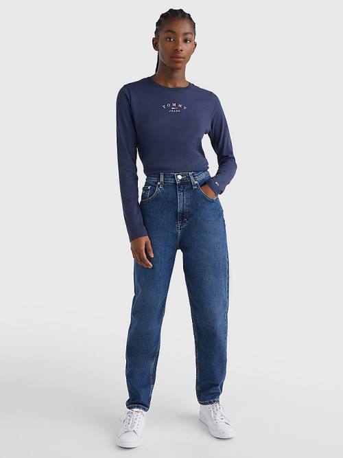 Tommy Hilfiger Mom Ultra High Rise Tapered Faded Ženske Kavbojke Denim | TH142FLE