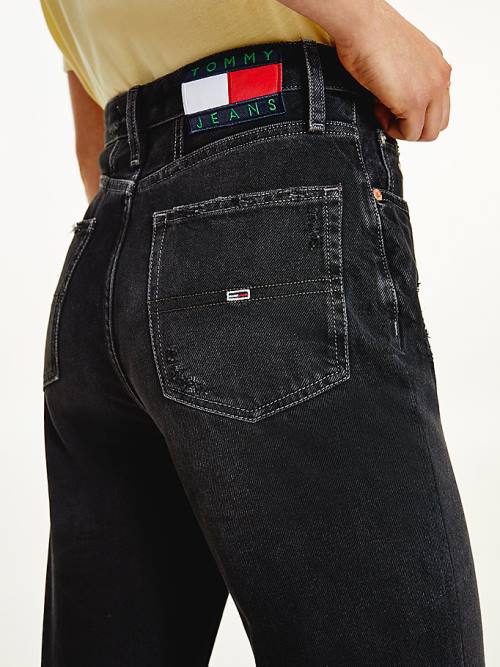 Tommy Hilfiger Mom Ultra High Rise Tapered Black Ženske Kavbojke Denim | TH178DSZ