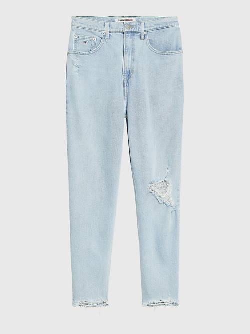 Tommy Hilfiger Mom Ultra High Rise Tapered Distressed Ženske Kavbojke Denim | TH547BEP