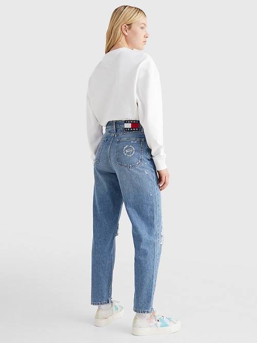 Tommy Hilfiger Mom Ultra High Rise Tapered Hemp Ženske Kavbojke Denim | TH609JNK