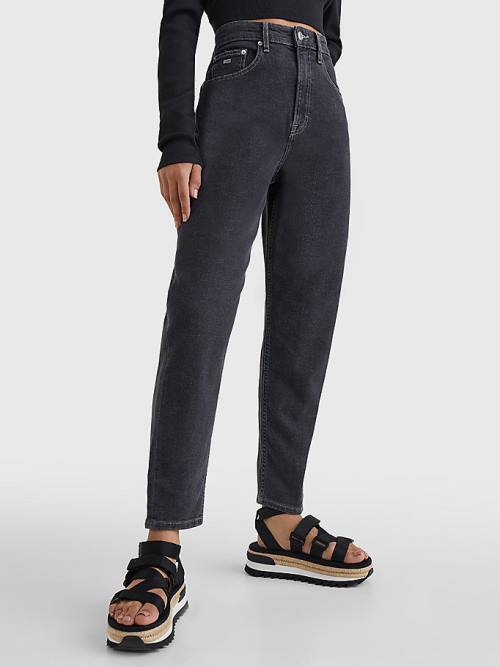 Tommy Hilfiger Mom Ultra High Rise Tapered Black Ženske Kavbojke Denim | TH831JUN