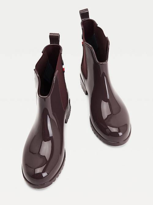 Tommy Hilfiger Monogram Ankle Rainboots Ženske Škornji Rdeča | TH752LAJ