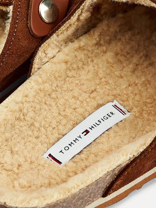 Tommy Hilfiger Monogram Closed Toe Mules Ženske Copati Rjav | TH291CUI